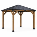 Pérgola de madera con techo de acero 300x300x250 cm