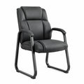 Silla de cuero PU negro con estructura metálica