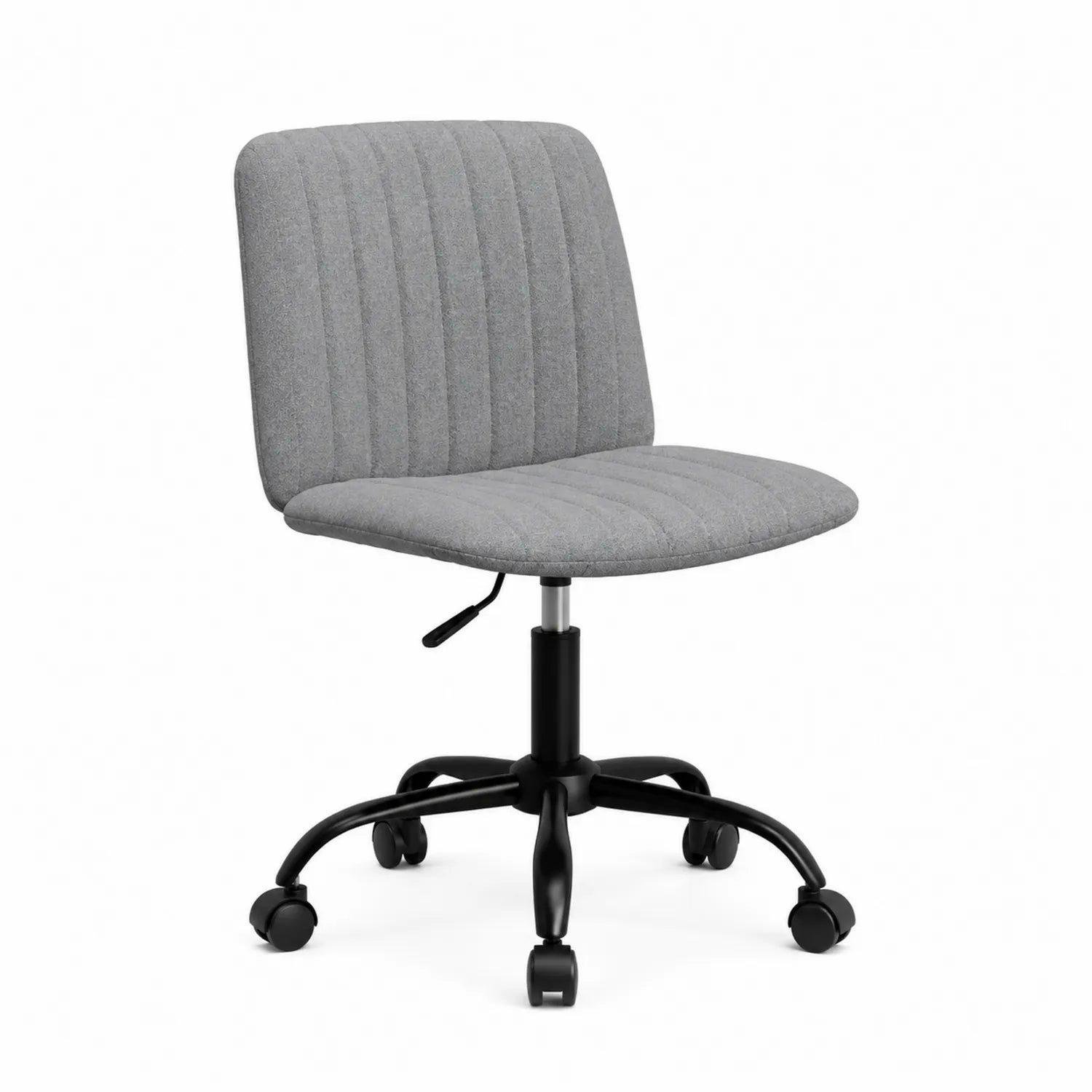 Silla de oficina giratoria de tela gris con altura ajustable