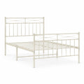 Cama de metal crema 200x150 cm
