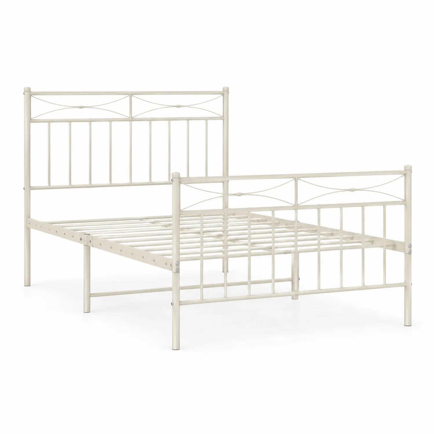 Cama de metal crema 200x150 cm